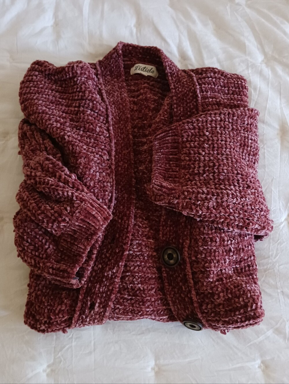 Listicle Chenille Chunky Knit Cardigan